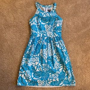 Ann Taylor Blue Leaf Dress